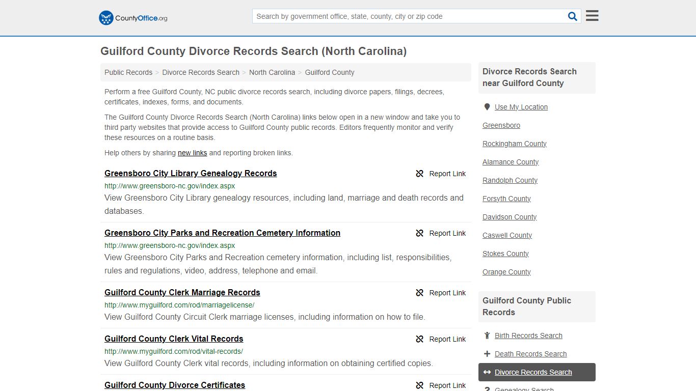 Guilford County Divorce Records Search (North Carolina) - County Office