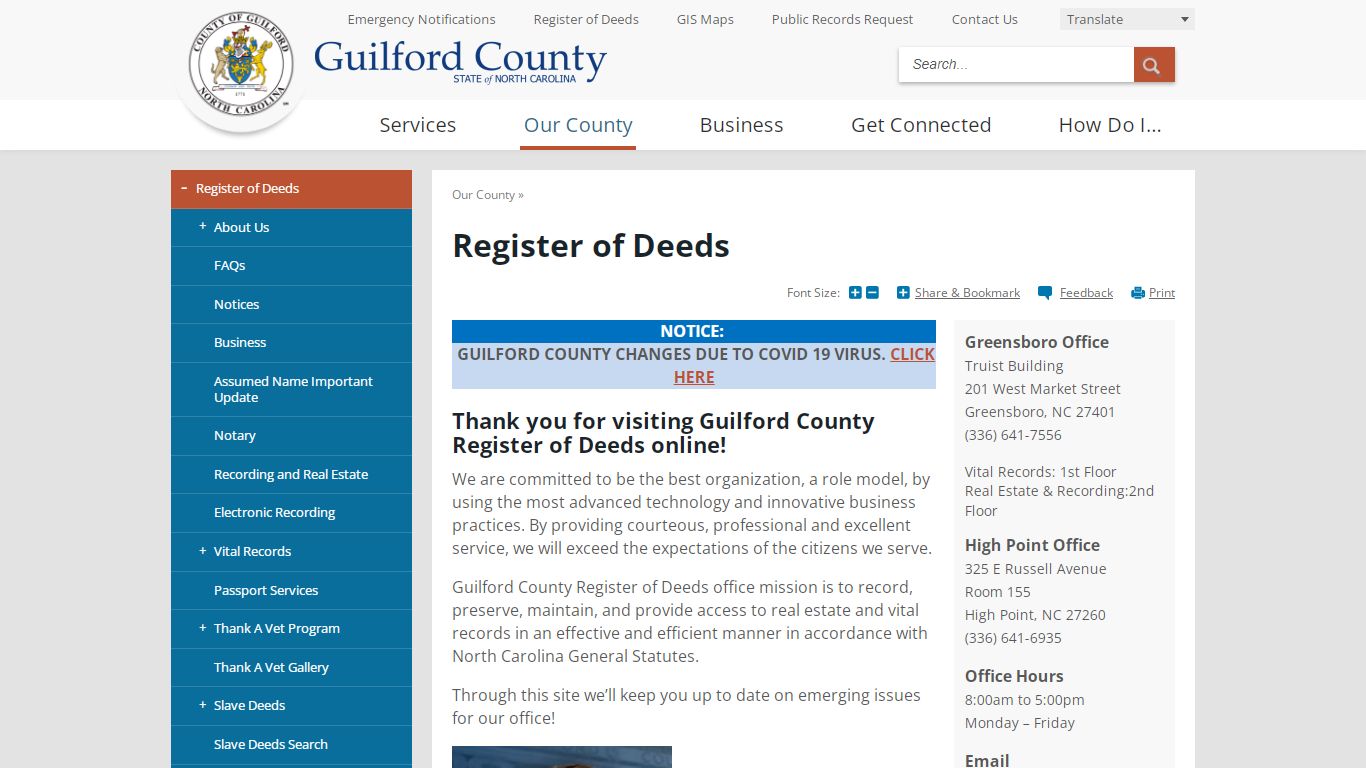 Register of Deeds | Guilford County, NC